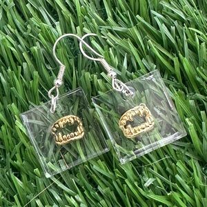 Gold Teeth Acrylic Earrings